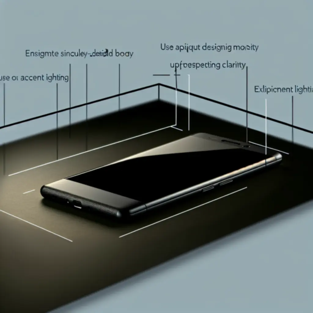 Wyróżniony smartfon miesiąca na tle w chłodnych, niebiesko-srebrnych tonach.