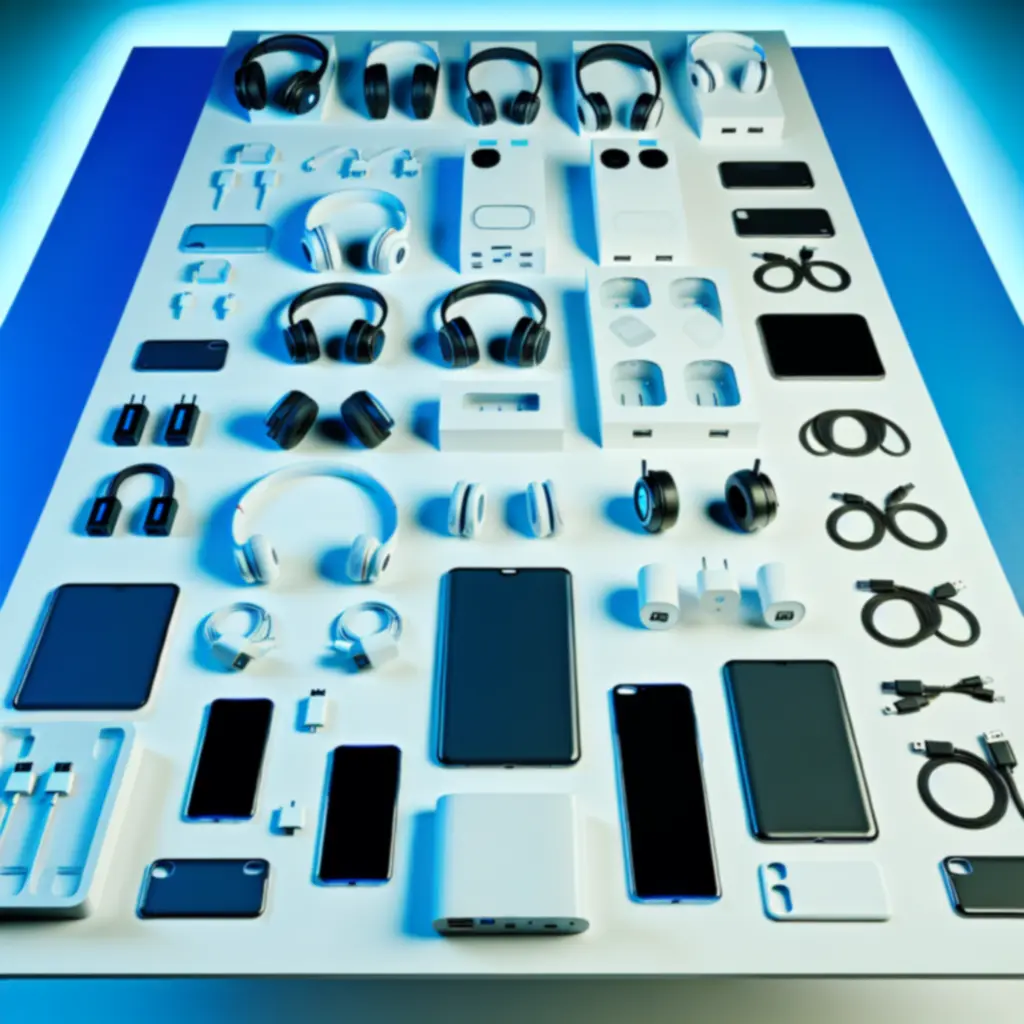 Zestaw popularnych akcesoriów elektronicznych